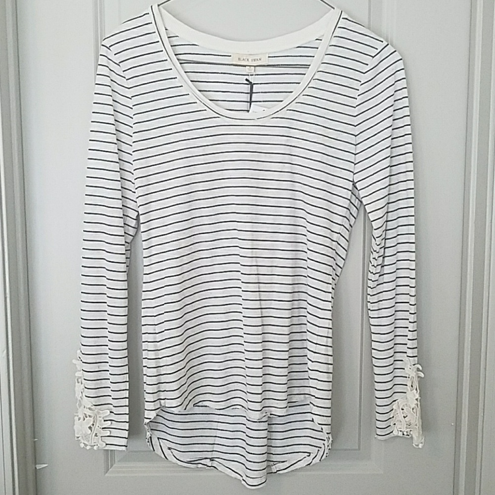 Long Sleeved Crocheted Detail Knit Top